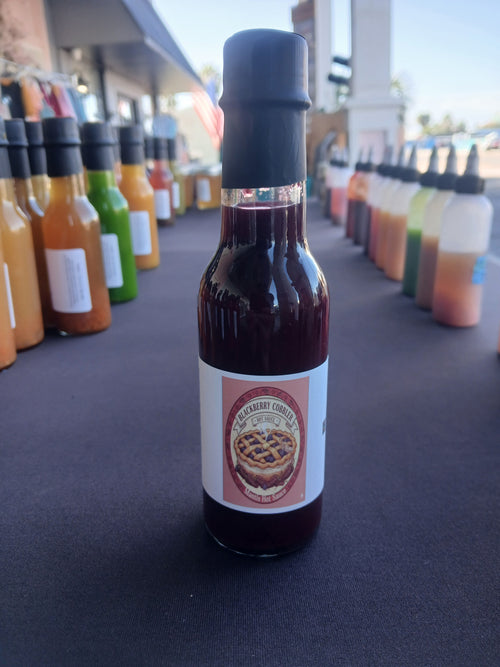 Blackberry Cobbler made with RB003, a very hot pepper. 5 oz bottle